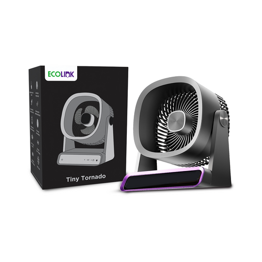 Ecolink Tiny Tornado Personal Fan with Long-Lasting Battery (Purple)