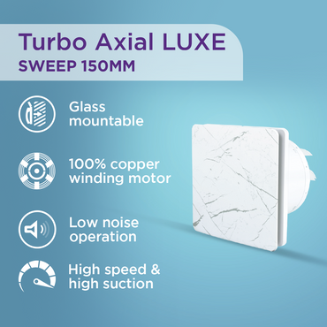 EcoLink Turbo Axial LUXE Exhaust Fan (Marble White)