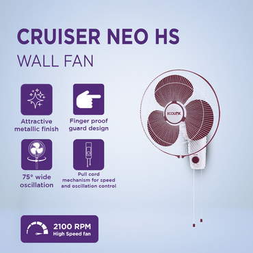 EcoLink Cruiser Neo Wall Fan (Maroon)