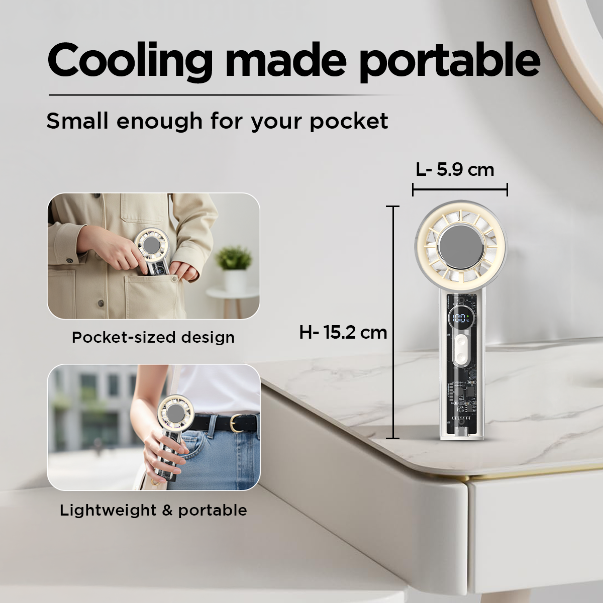EcoLink Pocket Pal Fan with Arctic Chill
