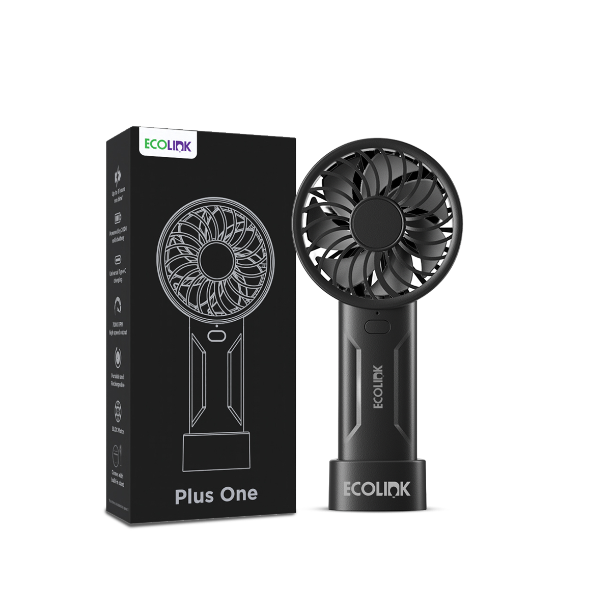 EcoLink Plus One Compact Portable Handheld Fan