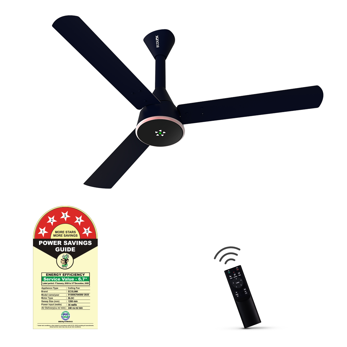 Ecolink AiroTrio BLDC Ceiling Fan