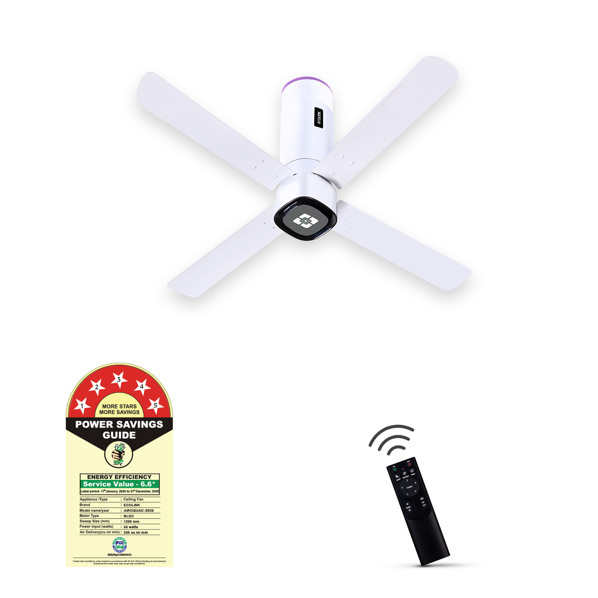 EcoLink AiroQuad BLDC Ceiling Fan