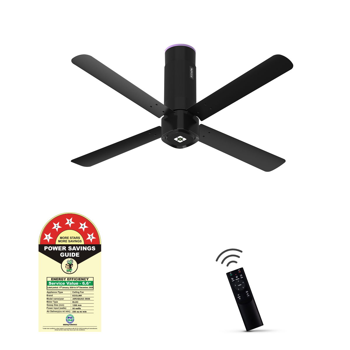 EcoLink AiroQuad BLDC Ceiling Fan