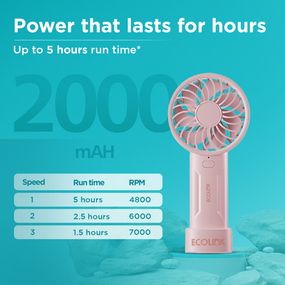 EcoLink Plus One Compact Portable Handheld Fan