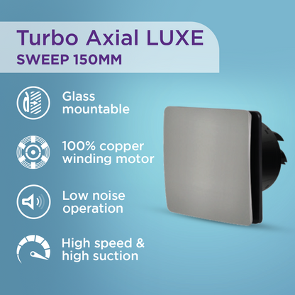 EcoLink Turbo Axial LUXE Exhaust Fan (Brushed Steel)