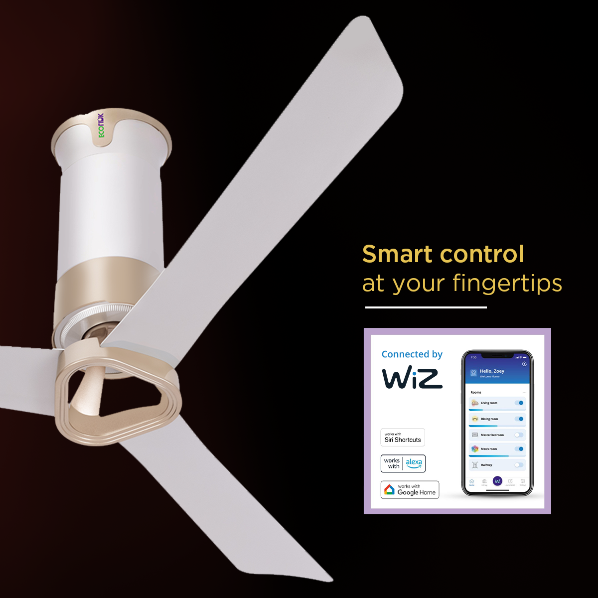 EcoLink AiroElevate Smart Ceiling Fan
