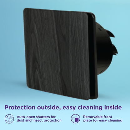 EcoLink Turbo Axial LUXE Exhaust Fan (Graphite Wood)