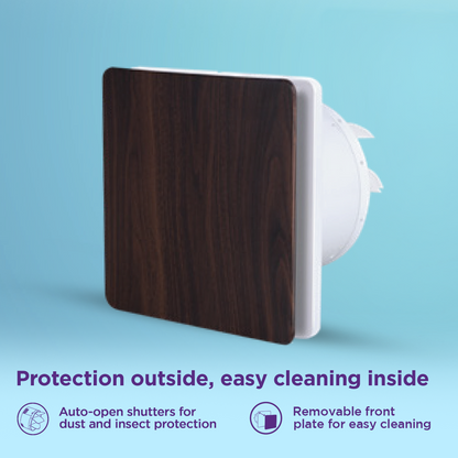 EcoLink Turbo Axial LUXE Exhaust Fan (Walnut Wood)
