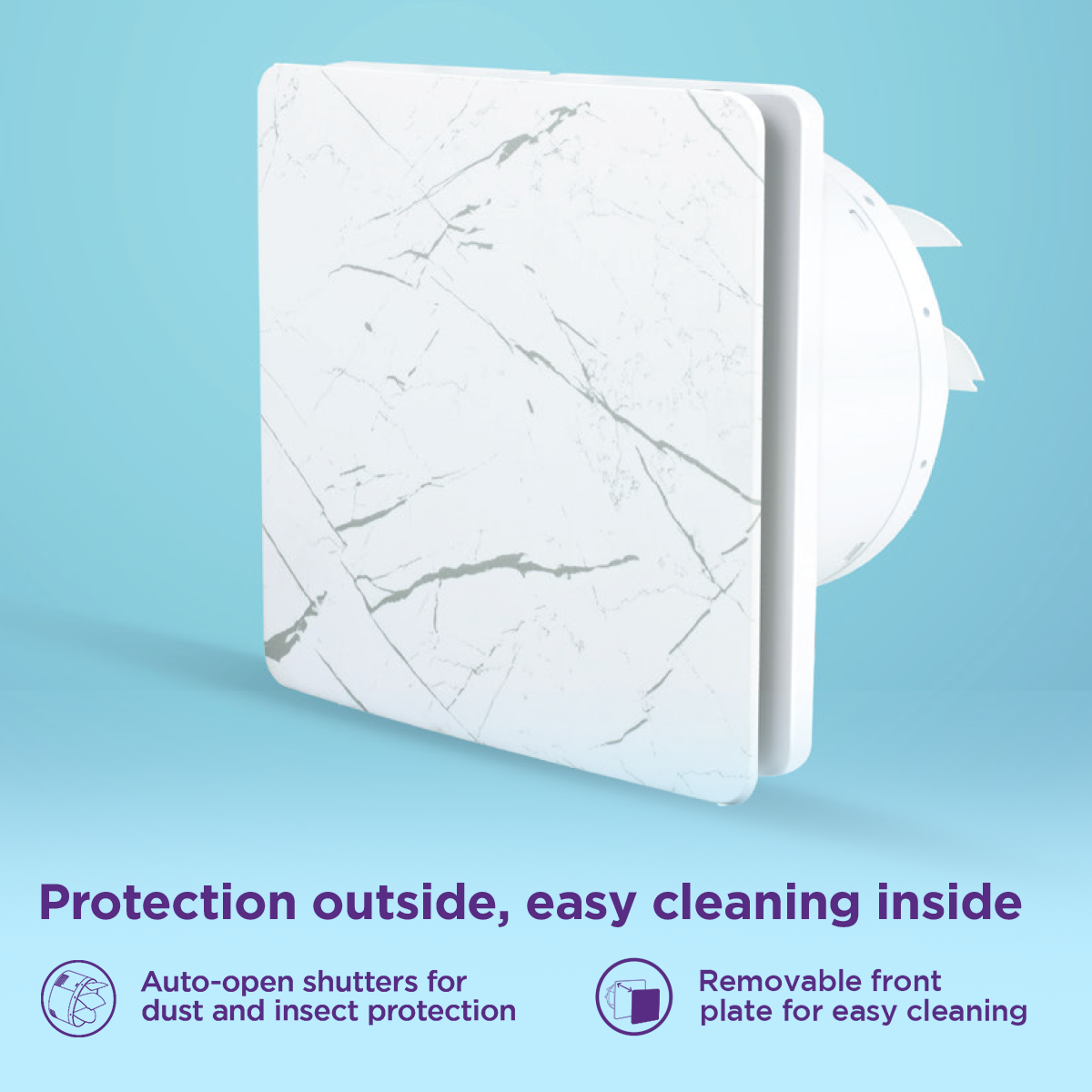 EcoLink Turbo Axial LUXE Exhaust Fan (Marble White)