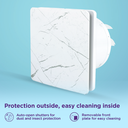 EcoLink Turbo Axial LUXE Exhaust Fan (Marble White)
