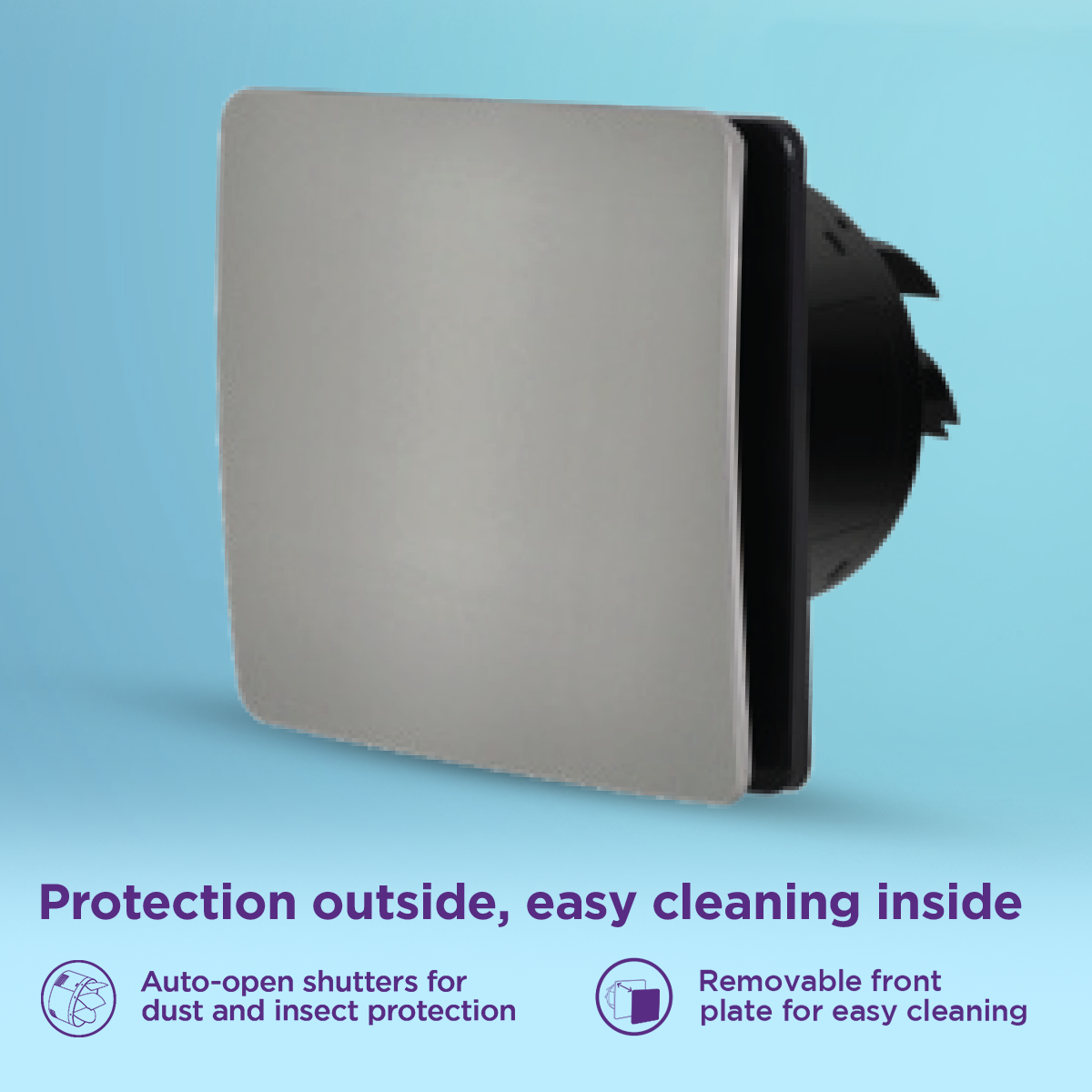 EcoLink Turbo Axial LUXE Exhaust Fan (Brushed Steel)