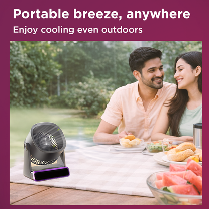 Ecolink Tiny Tornado  Personal Fan with Long-Lasting Battery (Purple)