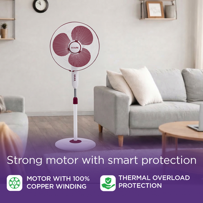 EcoLink Cruiser Neo Pedestal Table Fan (Maroon)