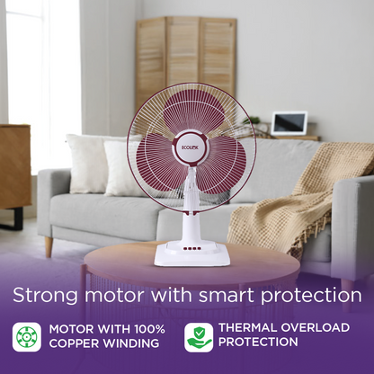 EcoLink Cruiser Neo Table Fan (Maroon)