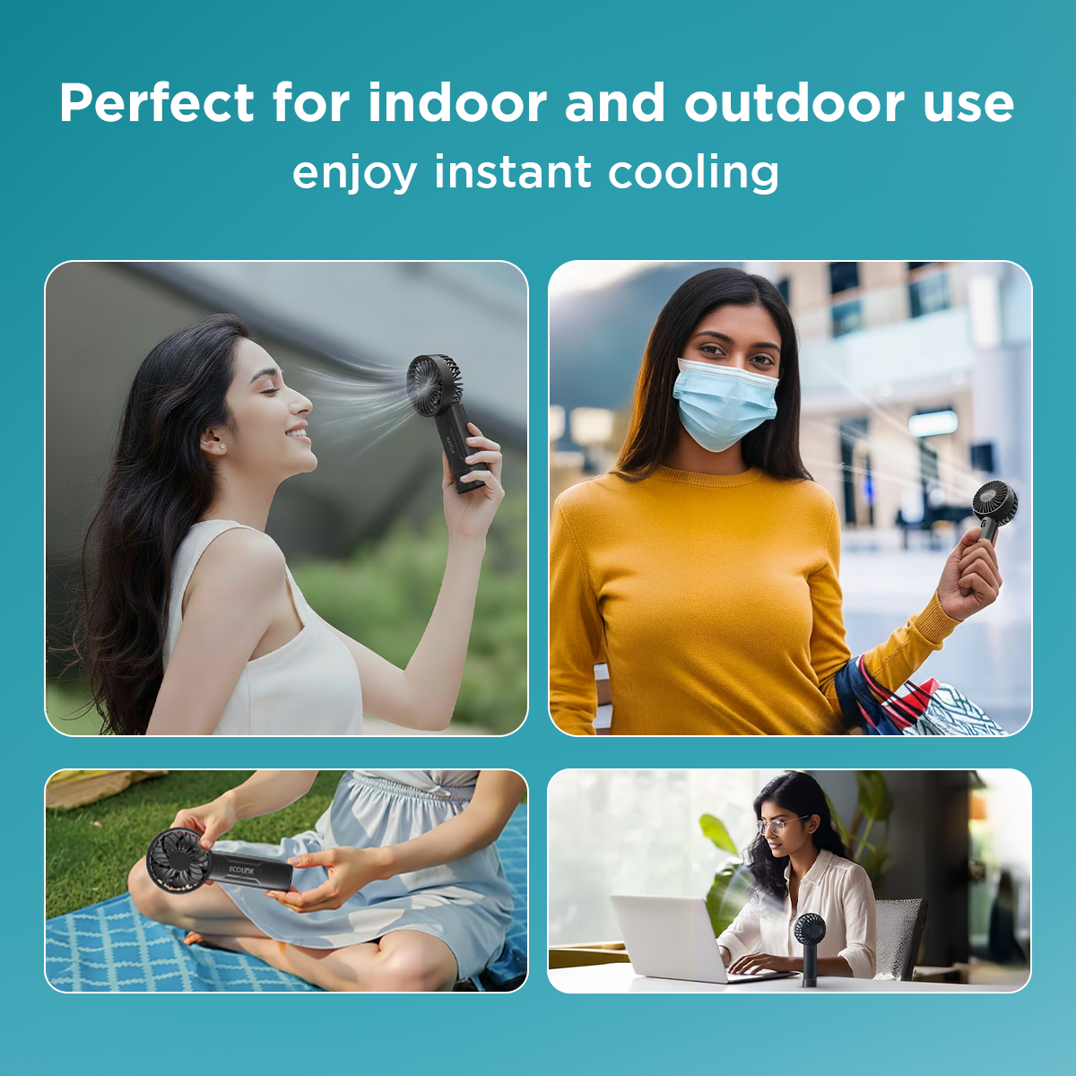 EcoLink Plus One Compact Portable Handheld Fan