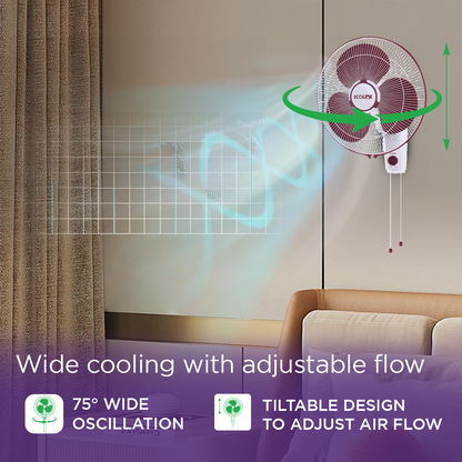 EcoLink Cruiser Neo Wall Fan (Maroon)