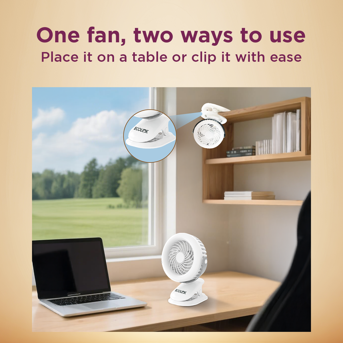 EcoLink Clip Me with Clip Mount Personal Fan