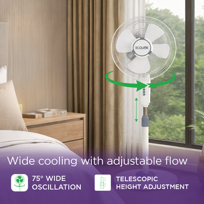 EcoLink Cruiser Neo Pedestal Table Fan (White)