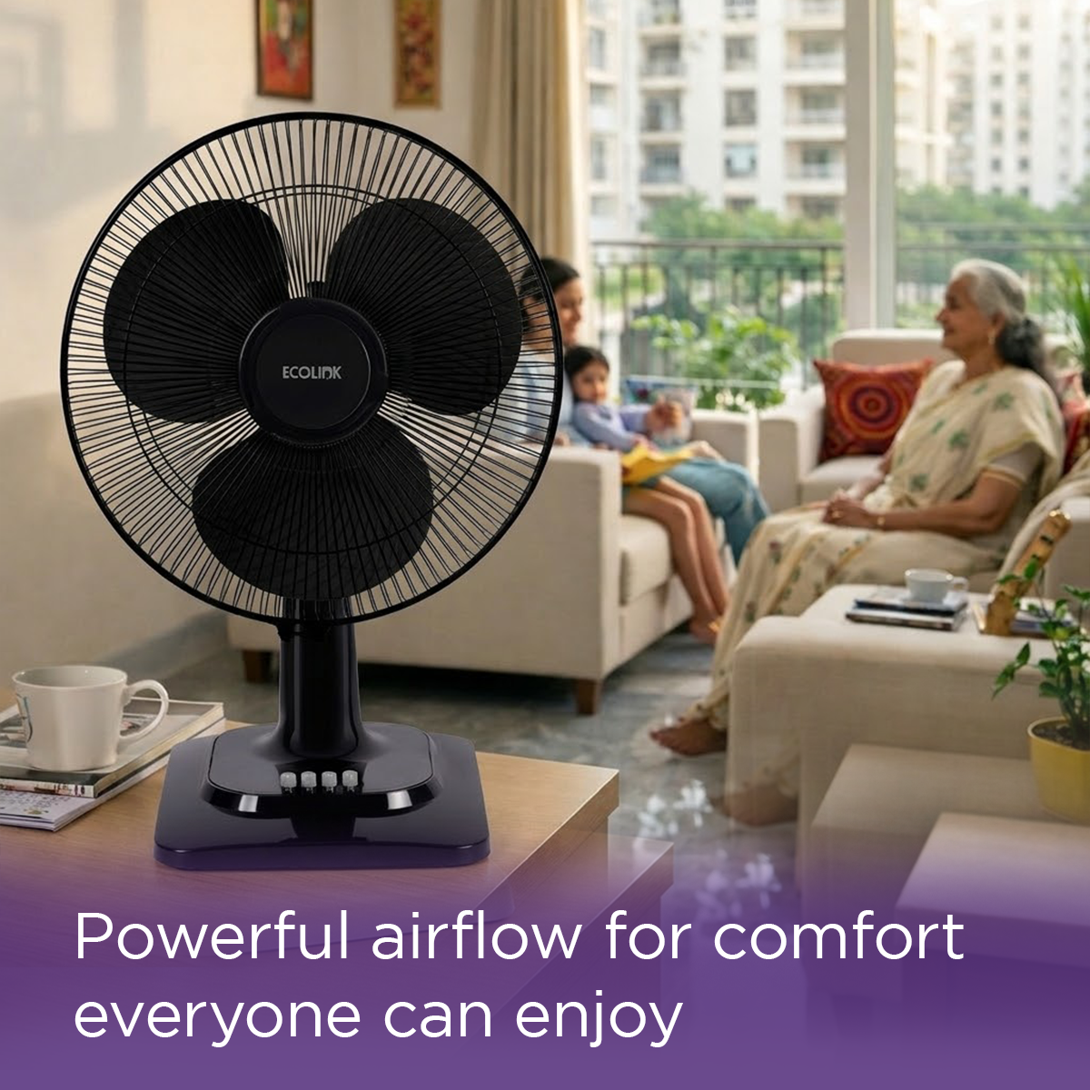 EcoLink Cruiser Neo Table Fan (Black)