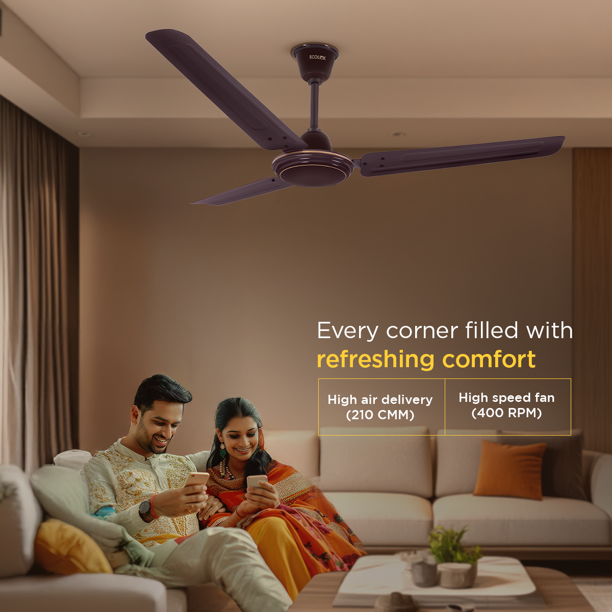 EcoLink AiroFresh Pro High Speed Ceiling Fan