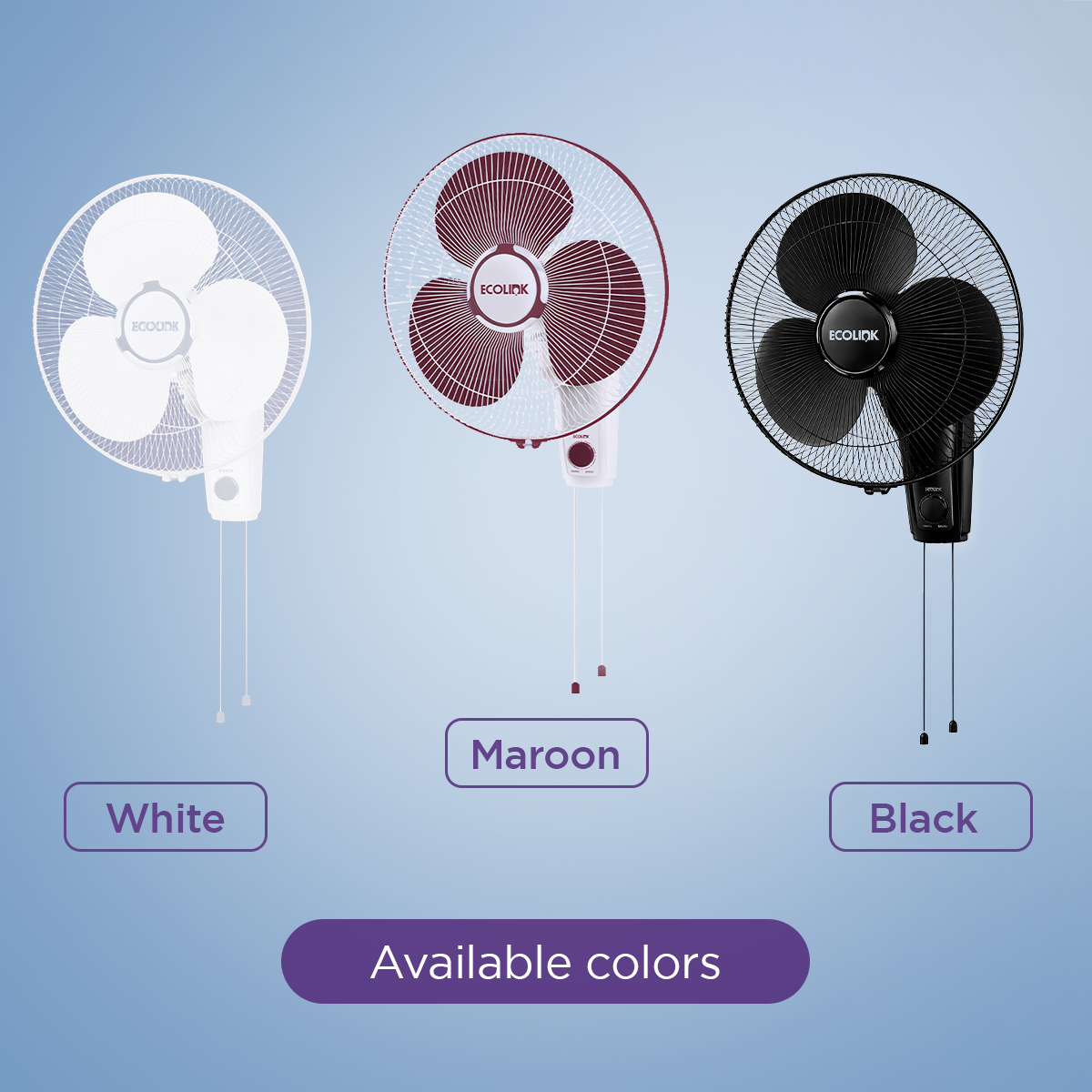 EcoLink Cruiser Neo Wall Fan (Maroon)