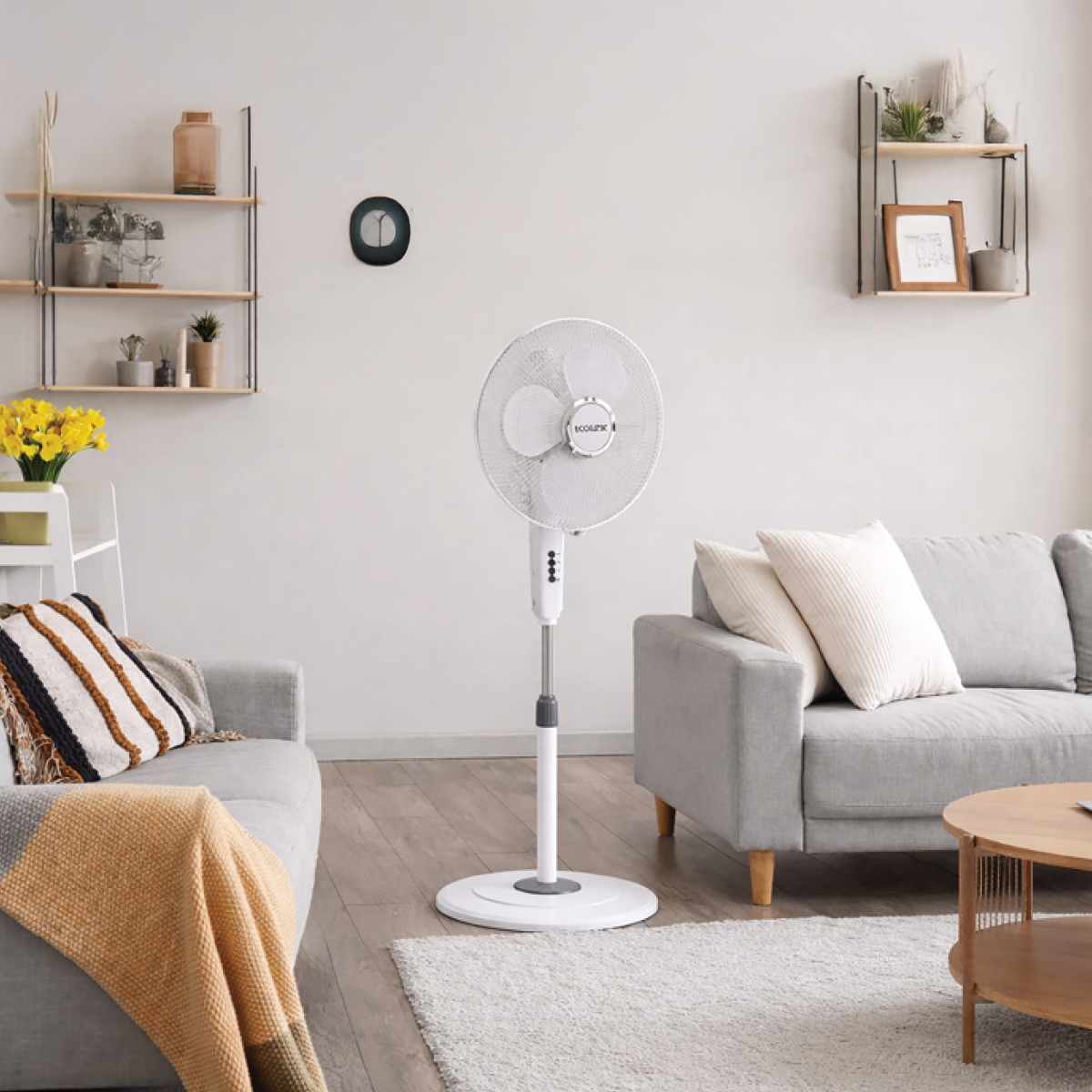 EcoLink Cruiser Neo Pedestal Table Fan (White)